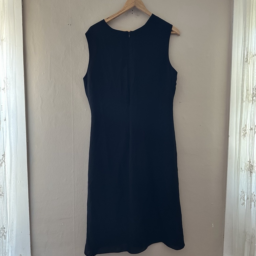 VTG Brooks Brothers Womens Silk Midi Dress Size 14 Black LBD Old Money Romantic - Picture 3 of 7